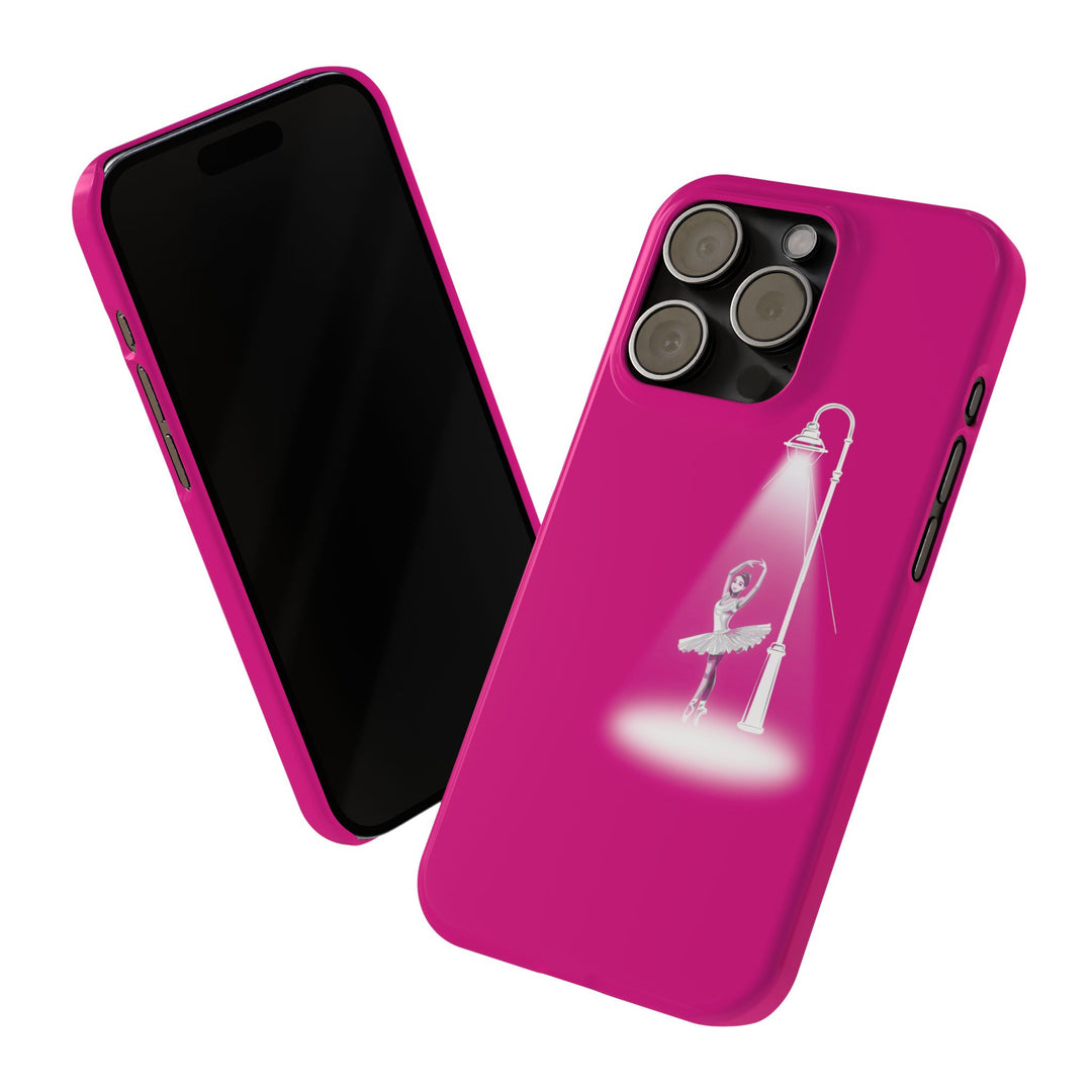 Slim Pink Ballet Dancer Spotlight Gift for Her Cute Phone Cases for Iphone 16 Pro Max | iPhone 15 Case | iPhone 15 Pro Max Case, Iphone 14, 13, 12, 11, 10, 8, 7 - Studio40ParkLane