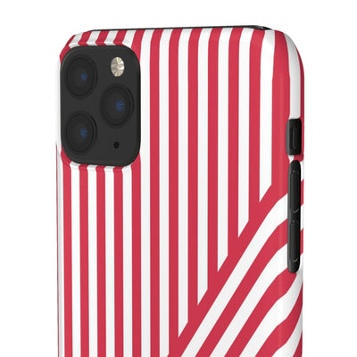 Aesthetic Winterberry Red Stripes Cute Phone Case Sleek Snap - For iPhone 17 Pro Max iPhone 16 Pro iPhone 15 Iphone 14 Plus 13 Pro 12 11 10 Gift - Studio40ParkLane