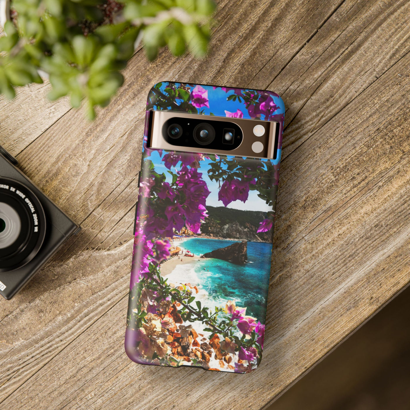 Impact Resistant, Bougainvillea Seaview, Cute Phone Cases for Samsung S24, S23, S22, S21, IPhone 15 pro Iphone 14 pro Iphone 13 IPhone 12 Iphone 11