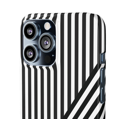Aesthetic Black White Stripes Cute Phone Case Sleek Snap - For iPhone 17 Pro Max iPhone 16 Pro iPhone 15 Iphone 14 Plus 13 Pro 12 11 10 Gift - Studio40ParkLane