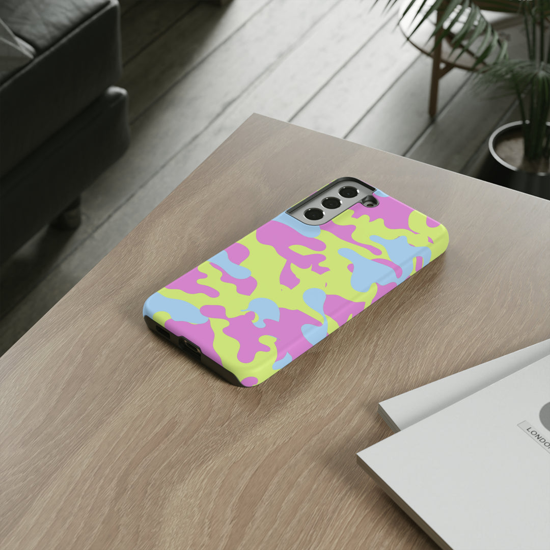 Cute Phone Case | Aesthetic Phone Cases| for Galaxy S23, S22, S21, S20 | Blue Pink Camouflage, Protective Phone Case - Studio40ParkLane