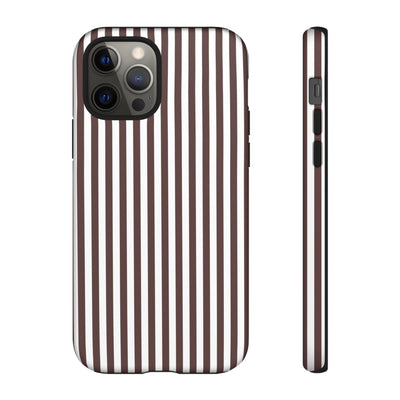 Tough Premium Brown Stripes Phone Case Gift for Her - For Apple iPhone 16 Pro Max 16e iPhone 15 Pro iPhone Iphone 14 Plus 13 Pro 12 SE XR - Studio40ParkLane