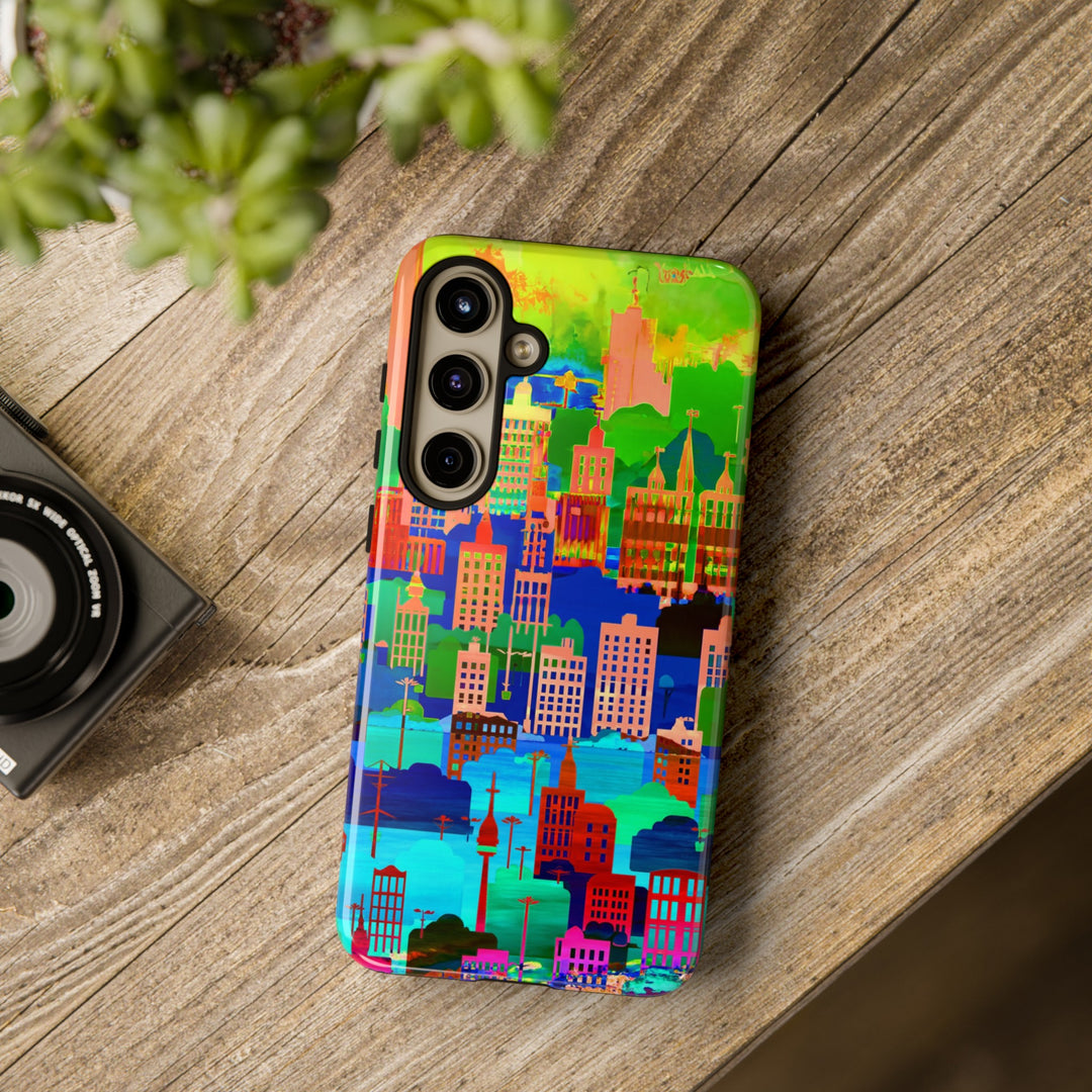 Cute Samsung Case | Cool Iphone Case | Summer City Skyline, Samsung S24, S23, S22, S21, IPhone 15 Case | Iphone 14 Case, Iphone 13 Case - Studio40ParkLane