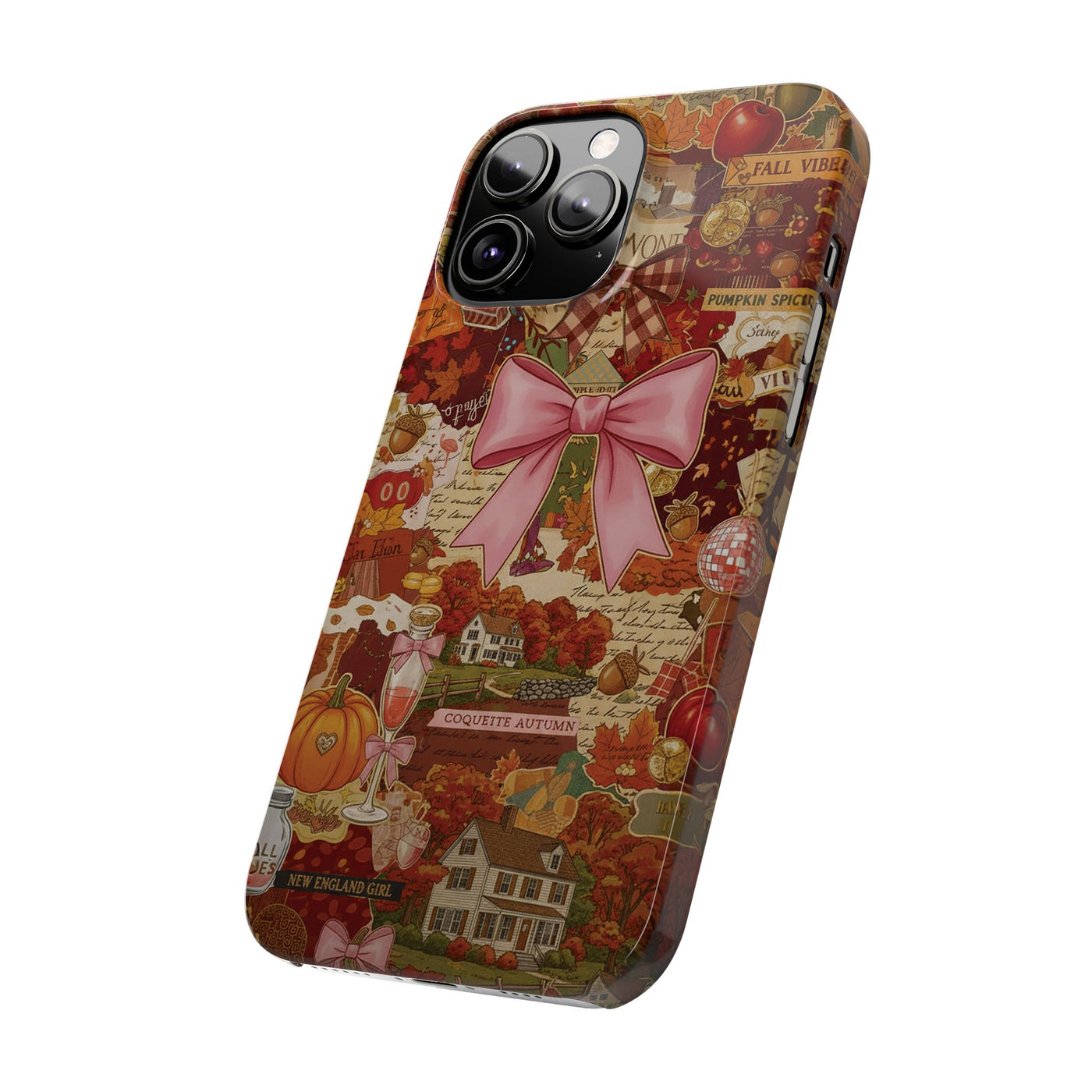 New England fall Coquette Collage Cute Phone Case for Iphone 16 - | iPhone 15 Pro Max Case | iPhone 14 Case Iphone 13 12 11 10 9 8 7 X XS - Studio40ParkLane