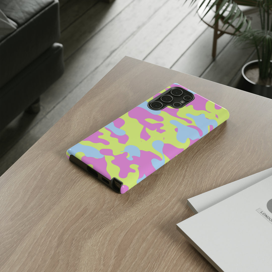 Cute Phone Case | Aesthetic Phone Cases| for Galaxy S23, S22, S21, S20 | Blue Pink Camouflage, Protective Phone Case - Studio40ParkLane