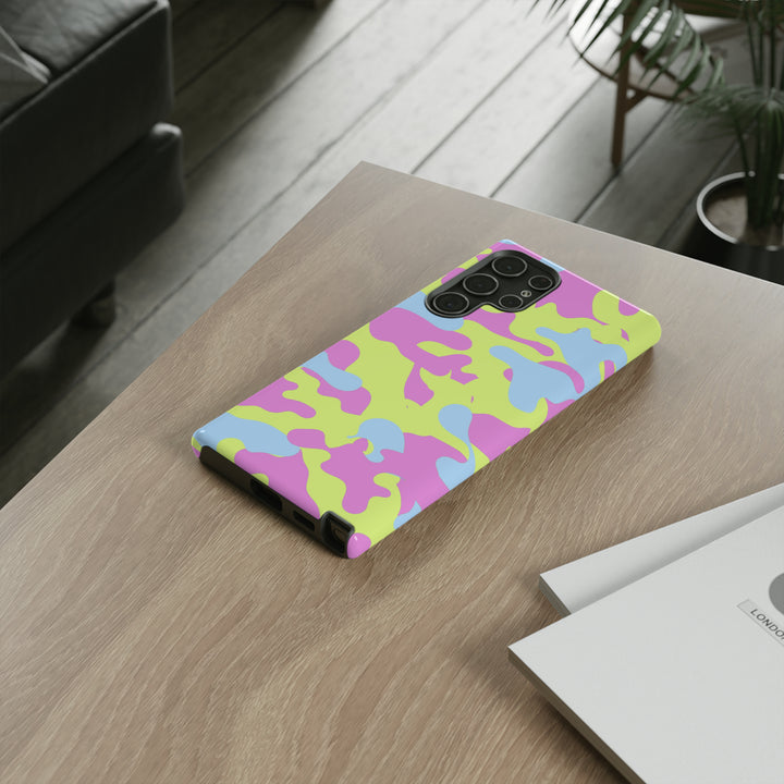 Cute Phone Case | Aesthetic Phone Cases| for Galaxy S23, S22, S21, S20 | Blue Pink Camouflage, Protective Phone Case - Studio40ParkLane