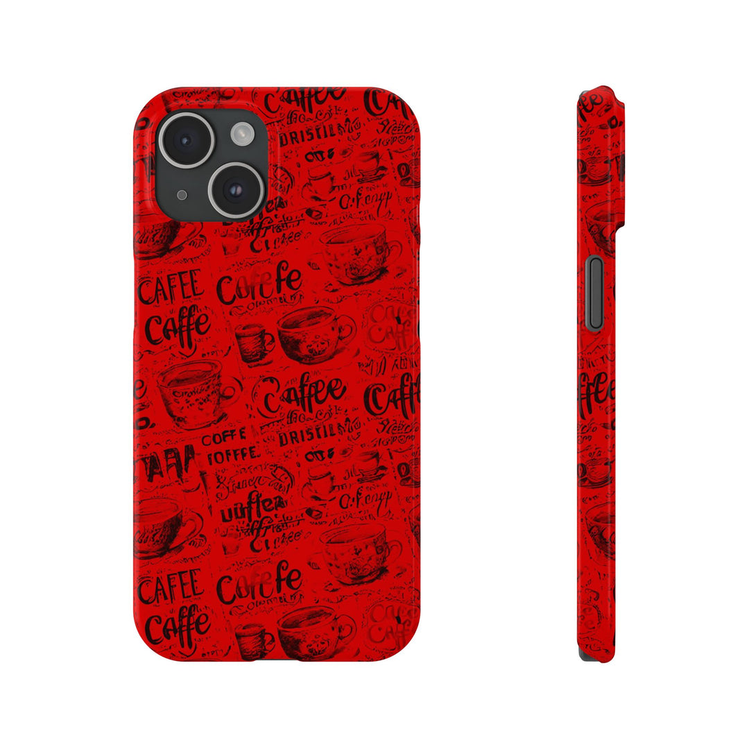 Slim Cute Phone Cases for Iphone - | iPhone 15 Case | iPhone 15 Pro Max Case, Iphone 14 Case, Iphone 14 Pro Max, Iphone 13, Red Black Coffee - Studio40ParkLane