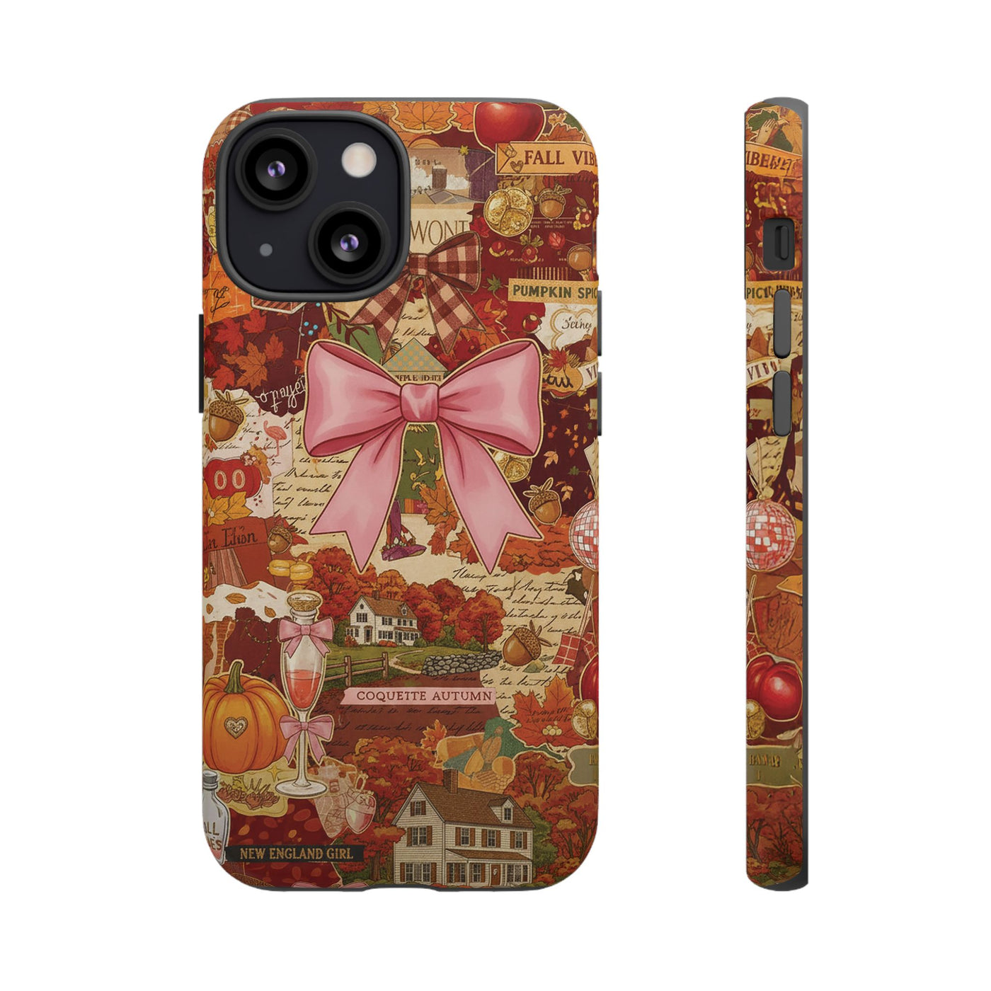New England Fall Coquette Collage Tough Premium Phone Case - For iPhone 16 Pro Max iPhone 15 Pro iPhone Iphone 14 Plus 13 Pro 12 11 10 XR XS
