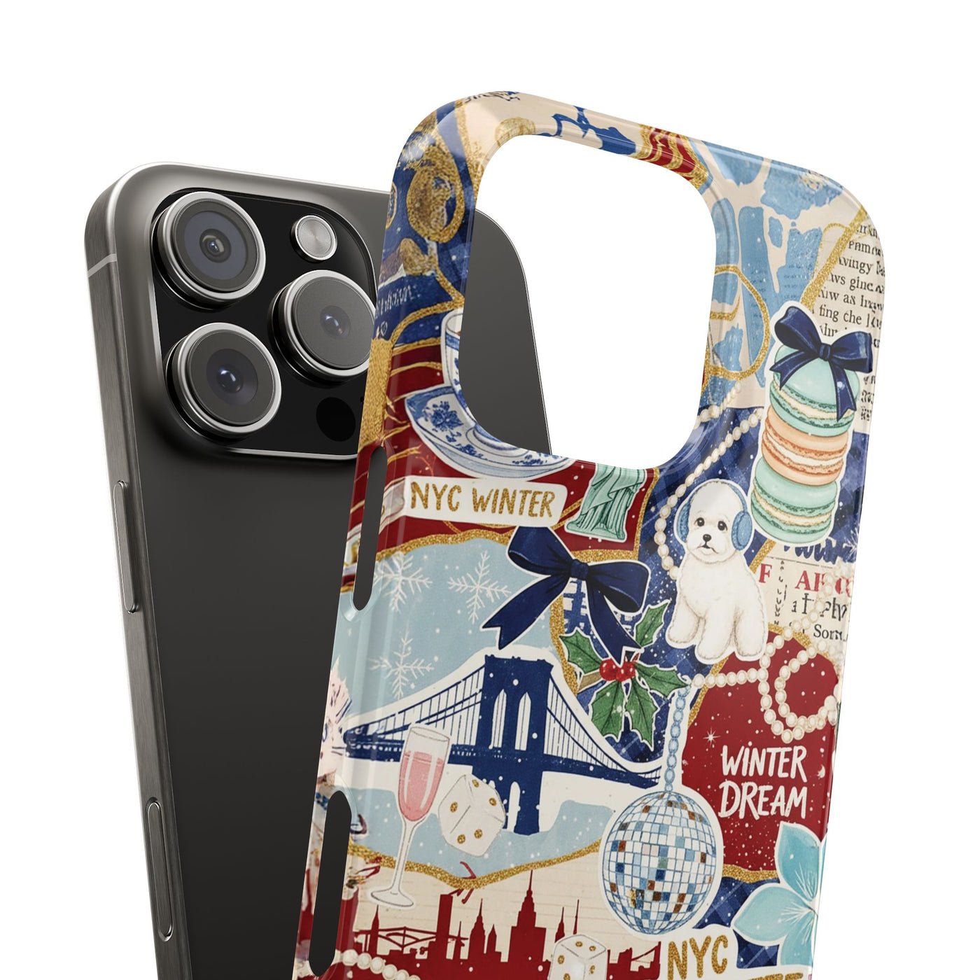 Slim New York Winter Coquette Collage Cute Phone Case for Iphone 16 - | iPhone 15 Pro Max Case | iPhone 14 Case Iphone 13 12 11 10 9 8 7 X - Studio40ParkLane