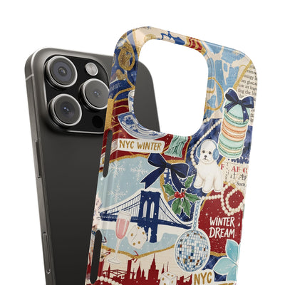 Slim New York Winter Coquette Collage Cute Phone Case for Iphone 16 - | iPhone 15 Pro Max Case | iPhone 14 Case Iphone 13 12 11 10 9 8 7 X - Studio40ParkLane