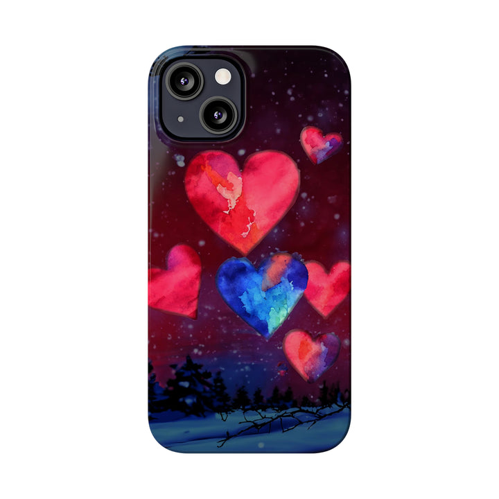 Slim Cute Phone Cases for Iphones - | iPhone 15 Case | iPhone 15 Pro Max Case, Iphone 14 Case, Iphone 14 Pro Max, Iphone 13, Night Sky Hearts Love - Studio40ParkLane