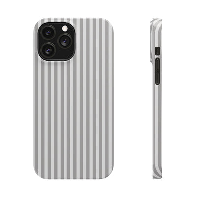 Slim Light Grey Striped Cute Phone Case for Iphone 16 - | iPhone 15 Pro Max Case | iPhone 14 Case Iphone 13 12 11 10 9 8 7 Gift for Her - Studio40ParkLane