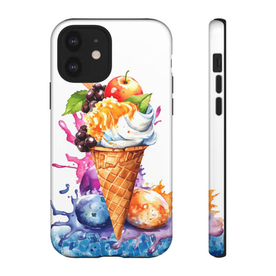 Impact Resistant, Summer Ice Cream Cone, Cute Phone Cases for Samsung S24, S23, S22, S21, IPhone 15 pro Iphone 14 pro Iphone 13 IPhone 12 Iphone 11