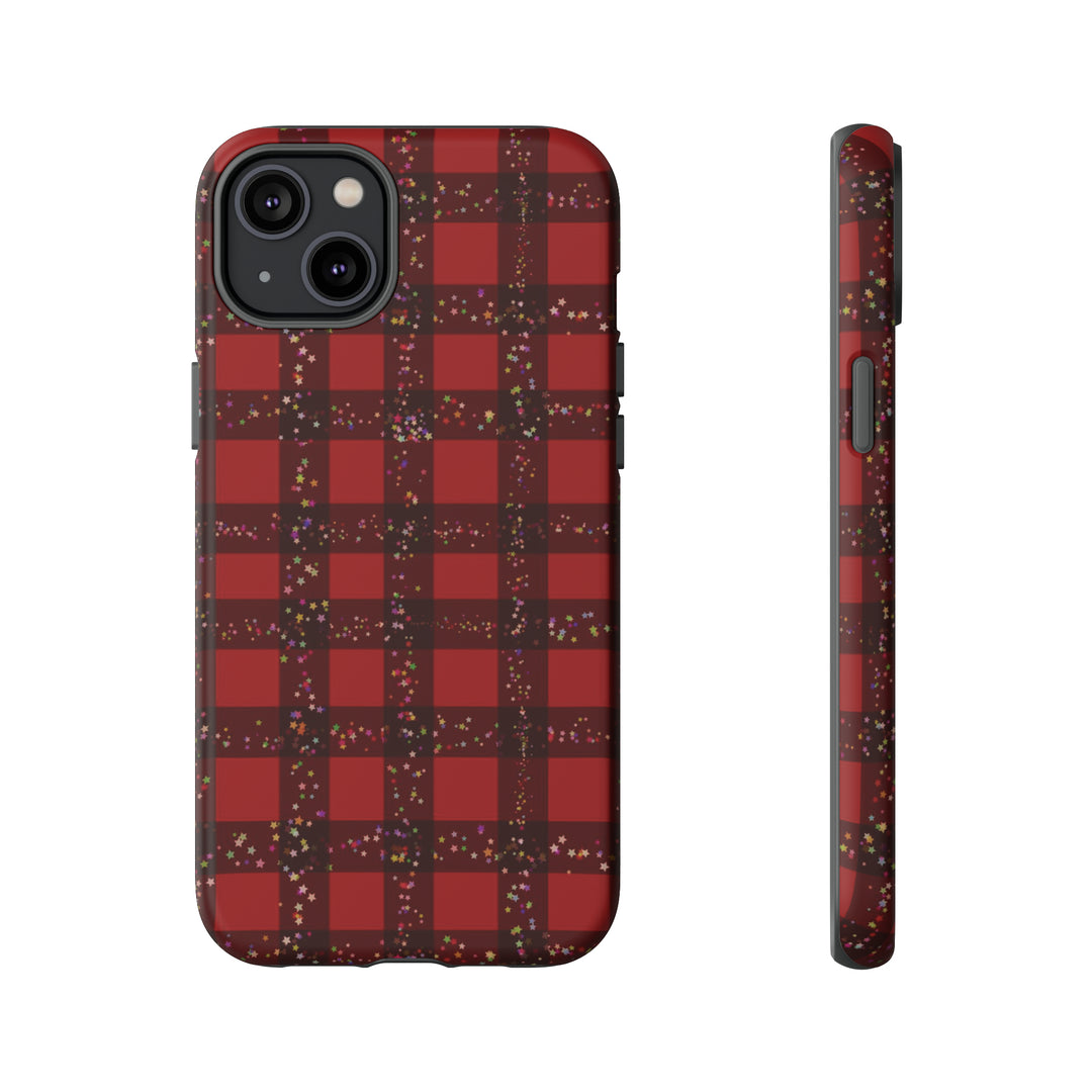 Cute IPhone Case | iPhone 15 Case | iPhone 15 Pro Max Case, Iphone 14 Case, Iphone 14 Pro Max Case IPhone Case for Art Lovers, Red Festive Plaid - Studio40ParkLane