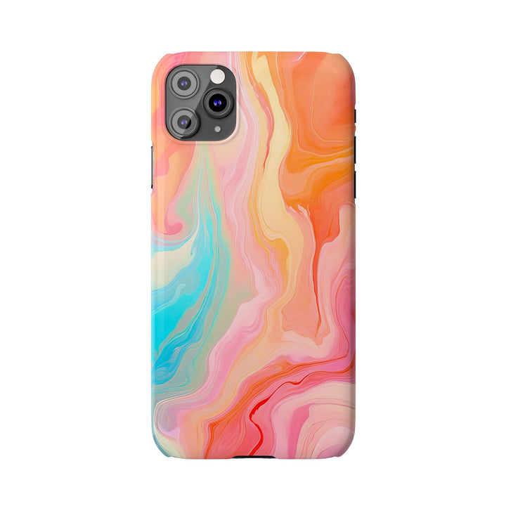 Slim Blue Pink Orange Marbled Cute Phone Cases for Iphone 16 Pro Max | iPhone 15 Case | iPhone 15 Pro Max Case, Iphone 14, Iphone 14 Pro Max, Iphone 13 12 11 8 7 - Studio40ParkLane
