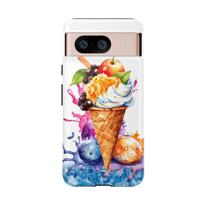 Impact Resistant, Summer Ice Cream Cone, Cute Phone Cases for Samsung S24, S23, S22, S21, IPhone 15 pro Iphone 14 pro Iphone 13 IPhone 12 Iphone 11