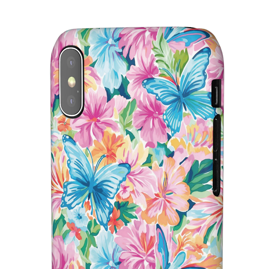 Sleek Snap Butterflies Flowers Cute Phone Case for iPhone 16 15 14 13 12 11 X Xs Max Xr Pro Plus Samsung Galaxy S24 S23 S22 S21 S20 Ultra
