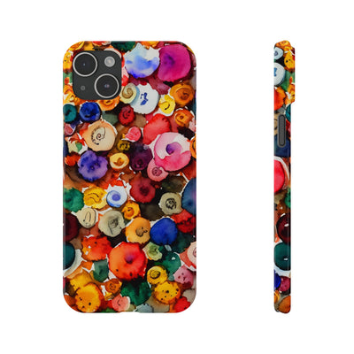 Slim Cute Phone Cases for Iphone  | iPhone 15 Case | iPhone 15 Pro Max Case, Iphone 14, Iphone 14 Pro Max, Iphone 13, Colorful Buttons Abstract