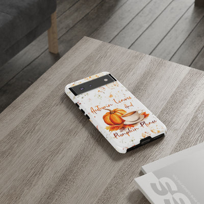 Impact Resistant, Fall Leaves Pumpkin Pie, Cute Phone Cases for Samsung S24, S23, S22, S21, IPhone 15 pro Iphone 14 pro Iphone 13 IPhone 12 Iphone 11