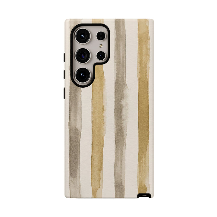 Tough Cute Brown Beige Stripes Phone Case, for IPhone 17 Pro Max | Iphone 17 Air, Iphone 16, IPhone 15, 14 13 12, Samsung Galaxy S26, S25, S24, S23 - Studio40ParkLane