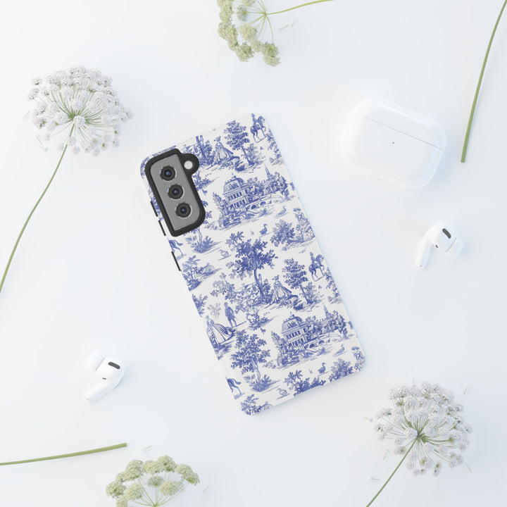 French Toile Premium Tough Phone Case, Timeless Cute Phone Case for Samsung Galaxy S25 S24 S23 Ultra &amp; iPhone 16 15 Pro Max - Studio40ParkLane