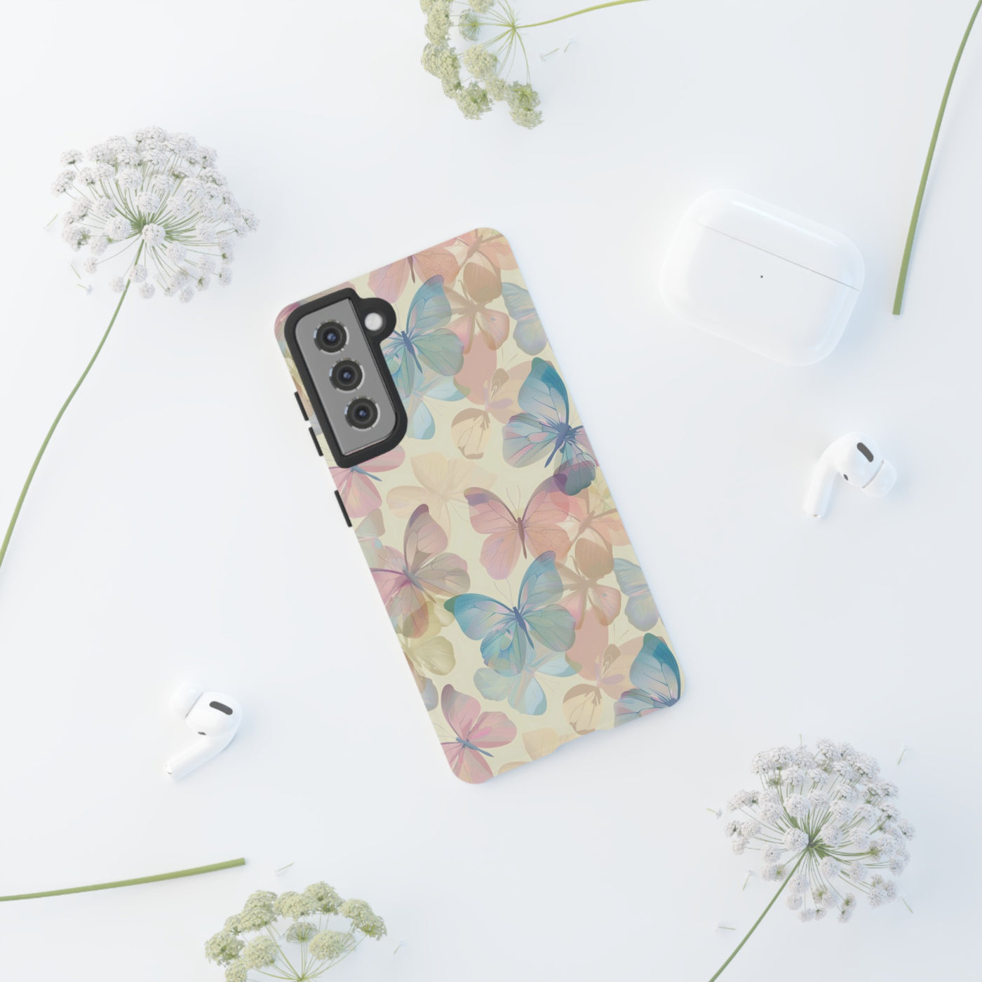 Cute Samsung Case | Cool Iphone Case | Summer Pastel Butterflies, Samsung S24, S23, S22, S21, IPhone 15 Case | Iphone 14 Case, Iphone 13 Case