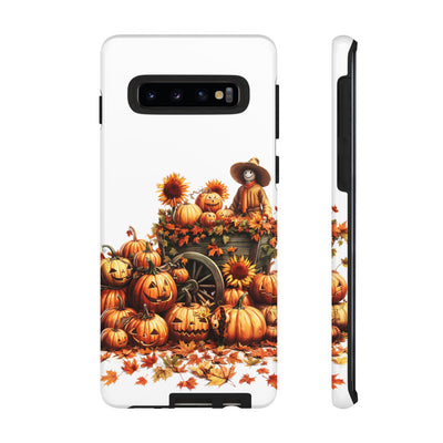 Impact Resistant, Fall Leaves Scarecrow, Cute Phone Cases for Samsung S24, S23, S22, S21, IPhone 15 pro Iphone 14 pro Iphone 13 IPhone 12 Iphone 11