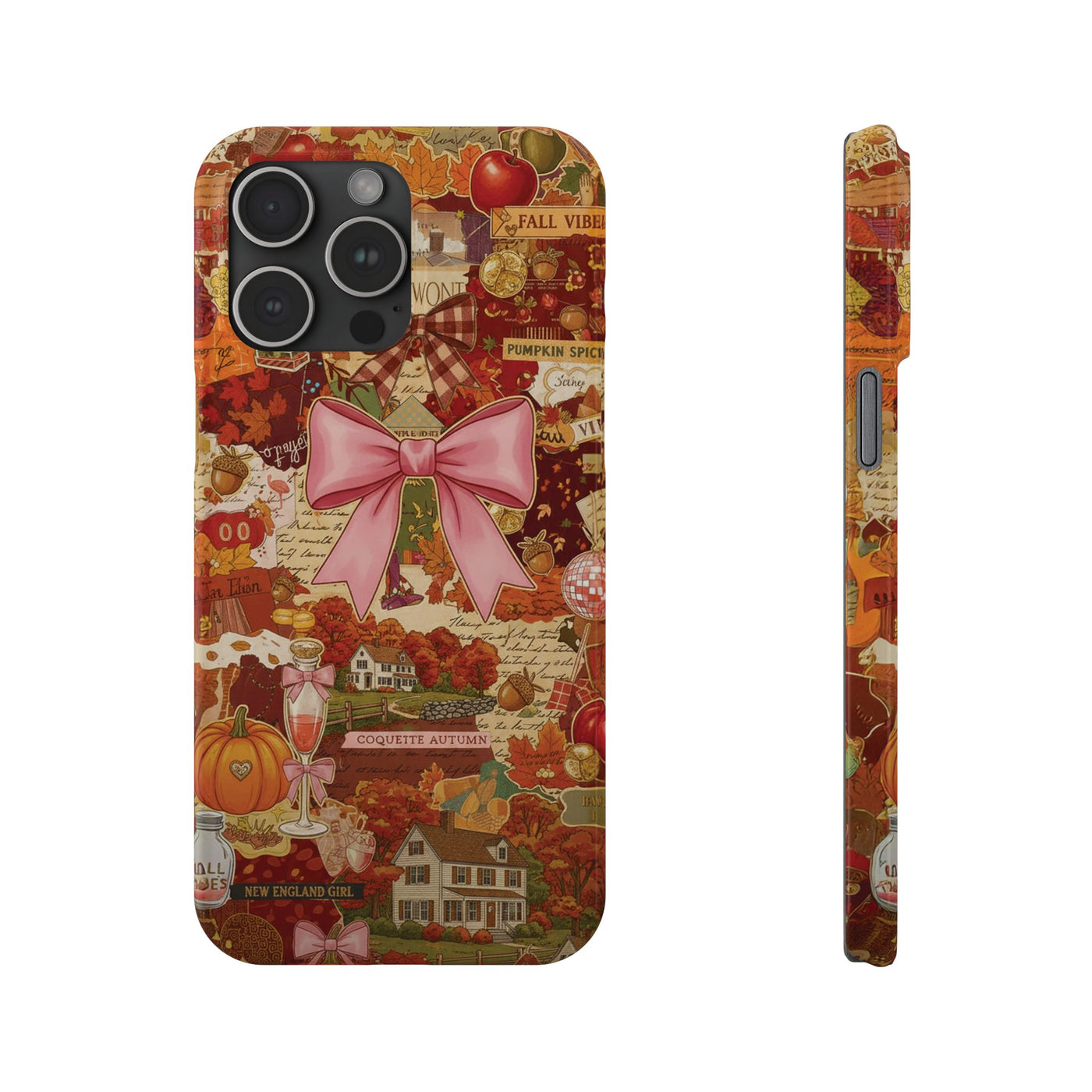 New England fall Coquette Collage Cute Phone Case for Iphone 16 - | iPhone 15 Pro Max Case | iPhone 14 Case Iphone 13 12 11 10 9 8 7 X XS - Studio40ParkLane
