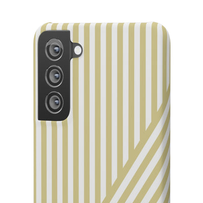 Aesthetic Yellow Beige Stripes Cute Phone Case Sleek Snap - For iPhone 17 Pro Max iPhone 16 Pro iPhone 15 Iphone 14 Plus 13 Pro 12 11 10 Gift