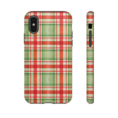 Aesthetic Tough Red Green Checkered Premium Phone Case - For iPhone 17 Pro Max iPhone 16 Pro iPhone 15 Iphone 14 Plus 13 Pro 12 11 10 XR XS - Studio40ParkLane