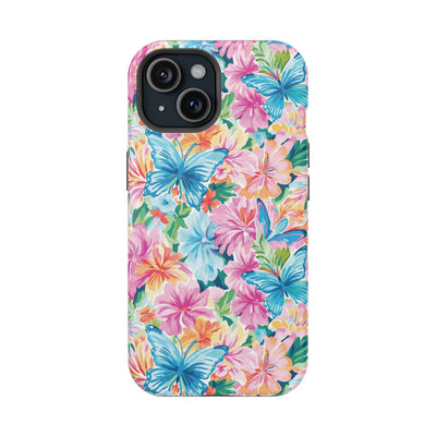 Butterflies Flowers Magsafe Cute Phone Case for Iphone Gift for Her, iPhone 16 Case iPhone 15 Pro Max Case, Iphone 14, Iphone 14 Pro Max, 13, 12