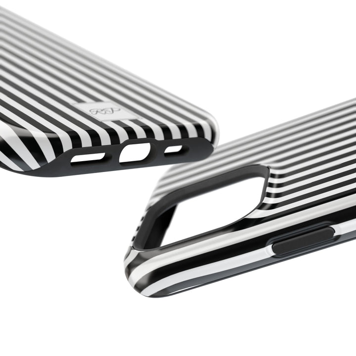 Custom Personalized Black White Striped Magsafe Phone Case for Iphone 17 - | iPhone 16 Pro Max Case | iPhone 15 Case Iphone 14 13 12 11 10 - Studio40ParkLane