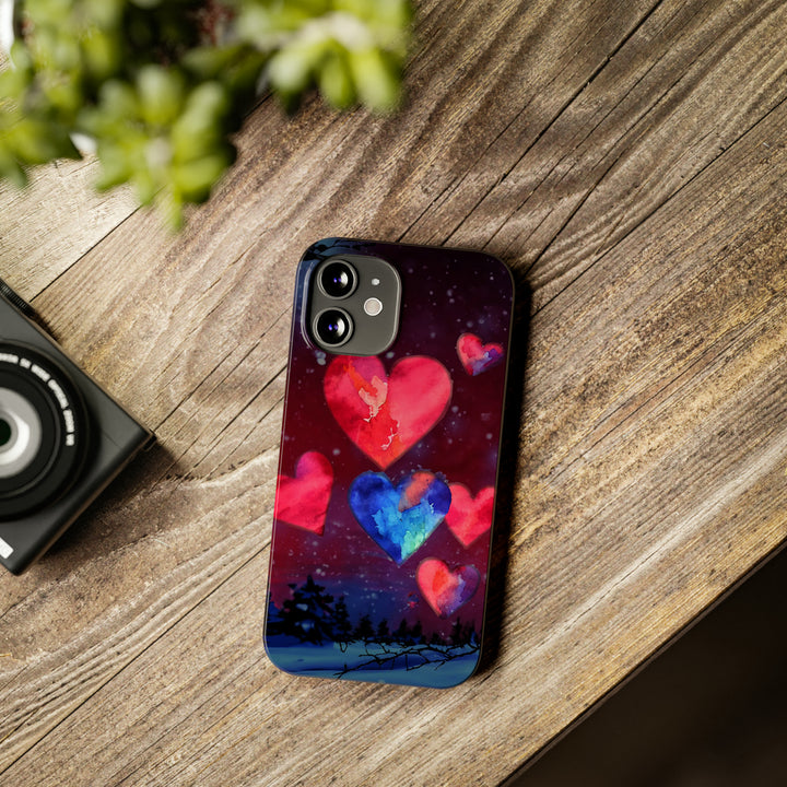Slim Cute Phone Cases for Iphones - | iPhone 15 Case | iPhone 15 Pro Max Case, Iphone 14 Case, Iphone 14 Pro Max, Iphone 13, Night Sky Hearts Love - Studio40ParkLane