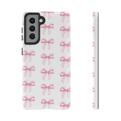 Pink Bows Cute Phone Case, for IPhone 16 Pro Max | Iphone 15, Iphone 14, IPhone 13 Case, 11 8 7, Samsung Galaxy S24, S23, S22, S21, 2 Layer Protection