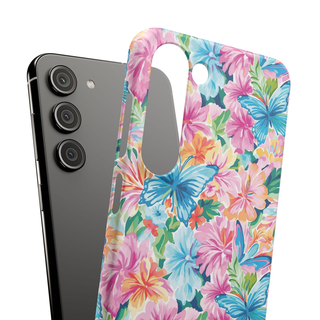 Sleek Snap Butterflies Flowers Cute Phone Case for iPhone 16 15 14 13 12 11 X Xs Max Xr Pro Plus Samsung Galaxy S24 S23 S22 S21 S20 Ultra