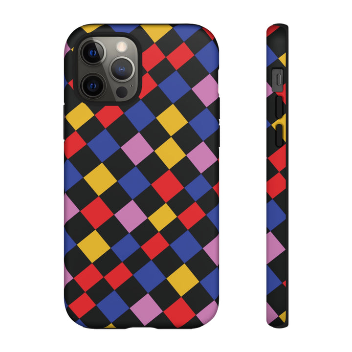 Aesthetic Tough Colorful Checkerboard Phone Case Premium - For iPhone 17 Pro Max iPhone 16 Pro iPhone 15 Iphone 14 Plus 13 Pro 12 11 10 XR - Studio40ParkLane