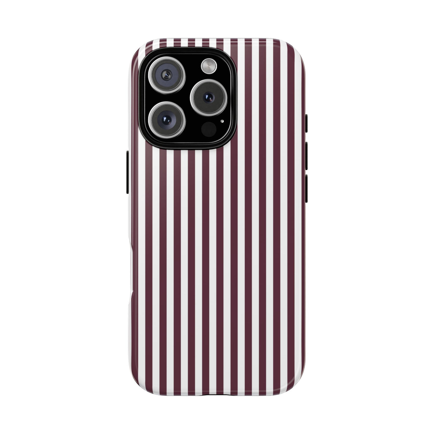 Tough Premium Burgundy Stripes Phone Case Gift for Her - For Apple iPhone 16 Pro Max 16e iPhone 15 Pro iPhone Iphone 14 Plus 13 Pro 12 SE XR - Studio40ParkLane