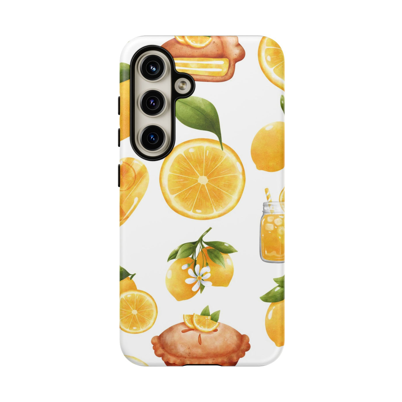 Impact Resistant, Lemon Fruit Pie, Cute Phone Cases for Samsung S24, S23, S22, S21, IPhone 15 pro Iphone 14 pro Iphone 13 IPhone 12 Iphone 11