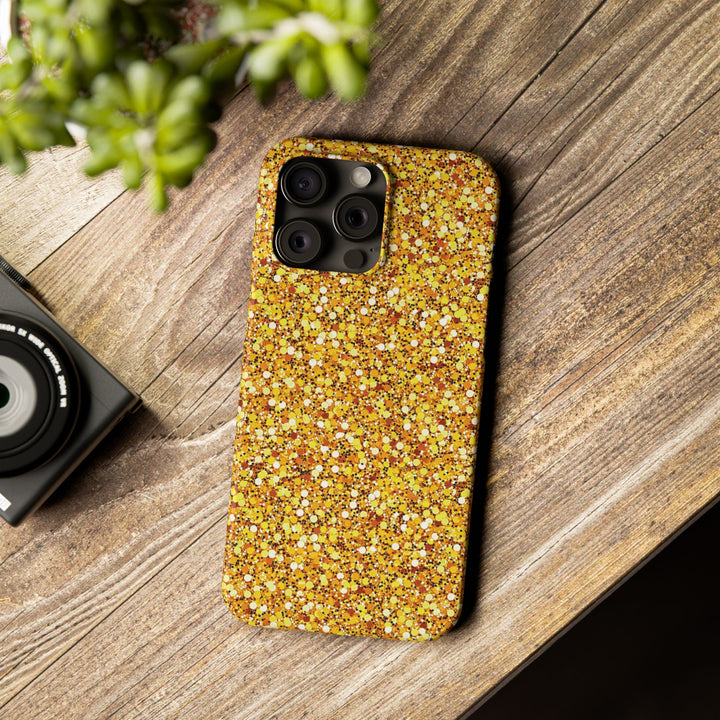 Slim Muted Gold Play on Faux Glitter Effect Cute Phone Cases for Iphone 16 Pro Max | iPhone 15 Case | iPhone 15 Pro Max Case, Iphone 14, Iphone 14 Pro Max, Iphone 13 12 11 8 7 - Studio40ParkLane