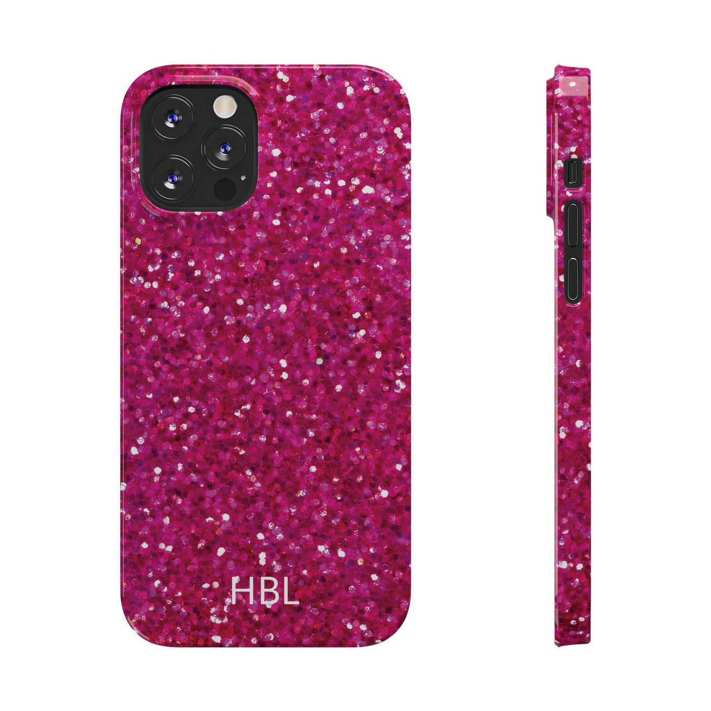 Slim Personalized Muted Pink Faux Play on Glitter Effect Cute Phone Cases for Iphone 16 Pro Max | iPhone 15 Case | iPhone 15 Pro Max Case, Iphone 14, Iphone 14 Pro Max, Iphone 13 12 11 8 7