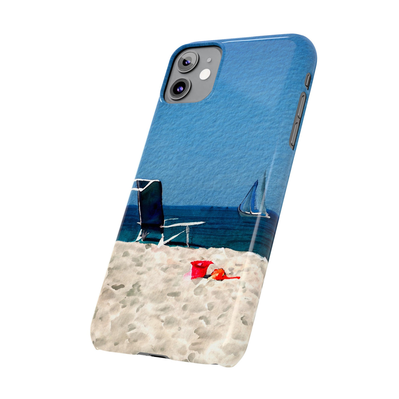 Slim Cute iPhone Cases - | iPhone 15 Case | iPhone 15 Pro Max Case, Iphone 14 Case, Iphone 14 Pro Max, Iphone 13, Summer Beach Chair Watercolor