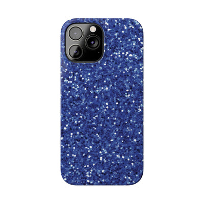 Slim Blue Muted Faux Play on Glitter Effect Cute Phone Cases for Iphone 16 Pro Max | iPhone 15 Case | iPhone 15 Pro Max Case, Iphone 14, Iphone 14 Pro Max, Iphone 13 12 11 8 7