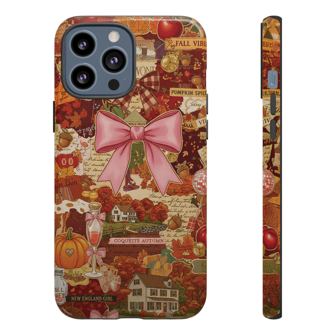 New England Fall Coquette Collage Tough Premium Phone Case - For iPhone 16 Pro Max iPhone 15 Pro iPhone Iphone 14 Plus 13 Pro 12 11 10 XR XS
