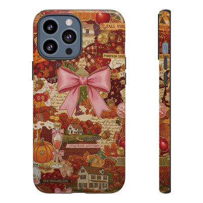 New England Fall Coquette Collage Tough Premium Phone Case - For iPhone 16 Pro Max iPhone 15 Pro iPhone Iphone 14 Plus 13 Pro 12 11 10 XR XS