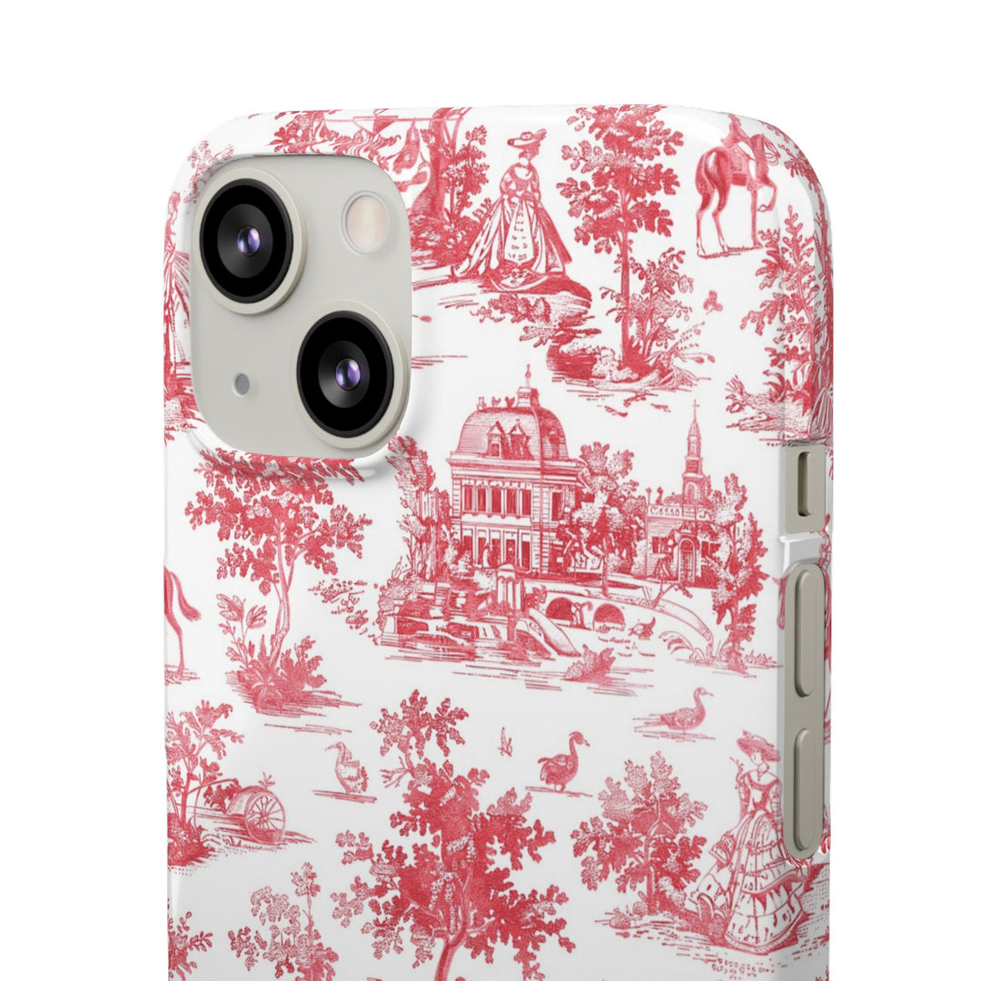 Snap French Toile Personalized Initial Custom Gift for Her Cute Phone Cases for Samsung S24, S23, S22, S21, S20, Plus and Ultra and Iphone, 16, 15, 14, 13, 12, 11. 10 - Studio40ParkLane