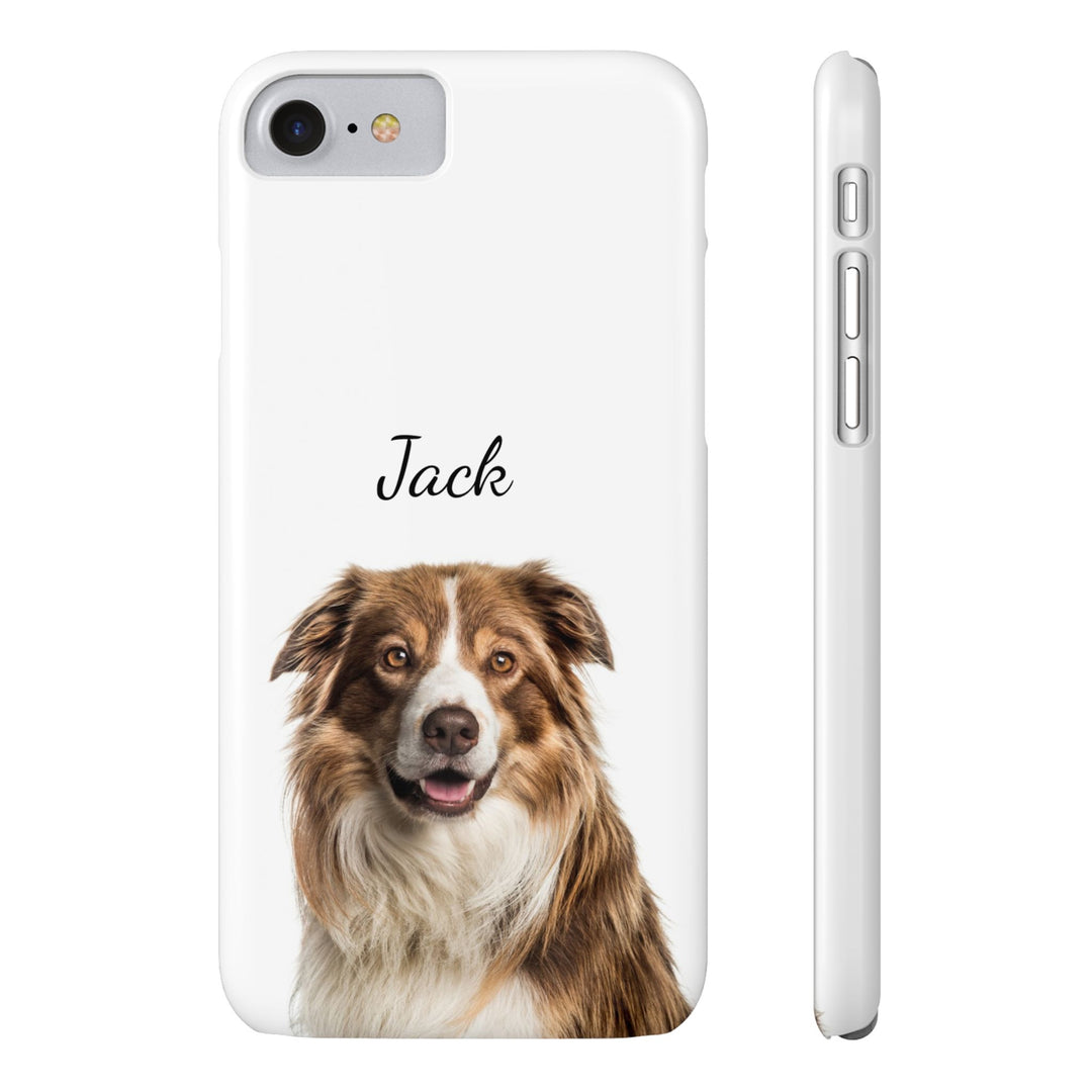 Slim Custom Personalized Pet Phone Cases Dog Phone Cases Cat Phone Cases for Iphone 16, 15, 14, 13, 12, 11, 8, 7 Custom Name Personalized Phone Case - Studio40ParkLane