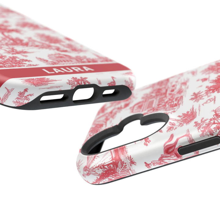 Magsafe French Toile Personalized Initial Custom Gift for Her Cute Phone Cases for Iphone 16 Pro Max | iPhone 15 Case | iPhone 15 Pro Max Case, Iphone 14, 13, 12, 11, 10, 8, 7 - Studio40ParkLane