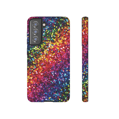 Faux Chic Play on Glitter Effect Cute Phone Case, for IPhone 16 pro Max | Iphone 15, Iphone 14, IPhone 13 Case, 11 8 7, Samsung Galaxy S24, S23, S22, S21, 2 Layer Protection