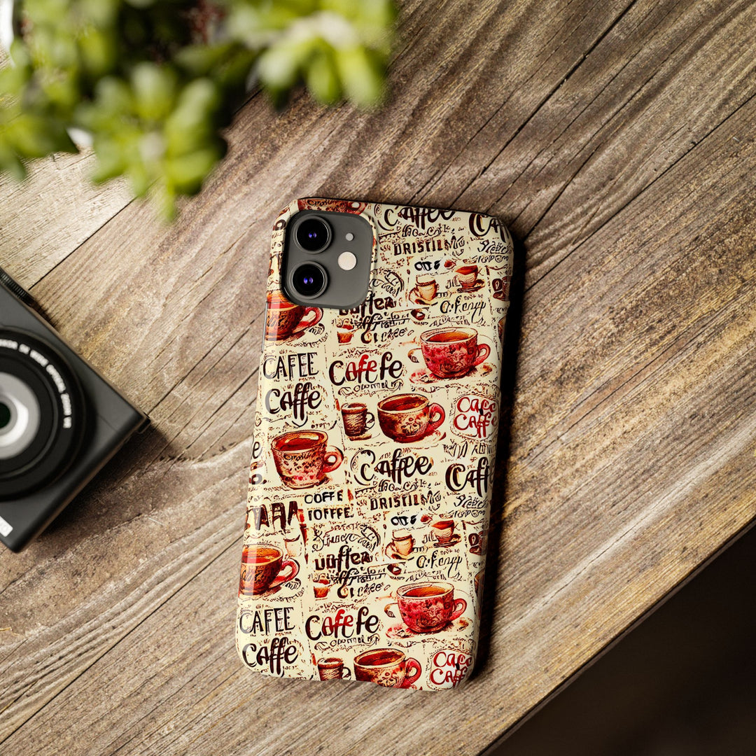 Slim Cute Phone Cases for Iphone - | iPhone 15 Case | iPhone 15 Pro Max Case, Iphone 14 Case, Iphone 14 Pro Max, Iphone 13, Paris Coffee Cup - Studio40ParkLane