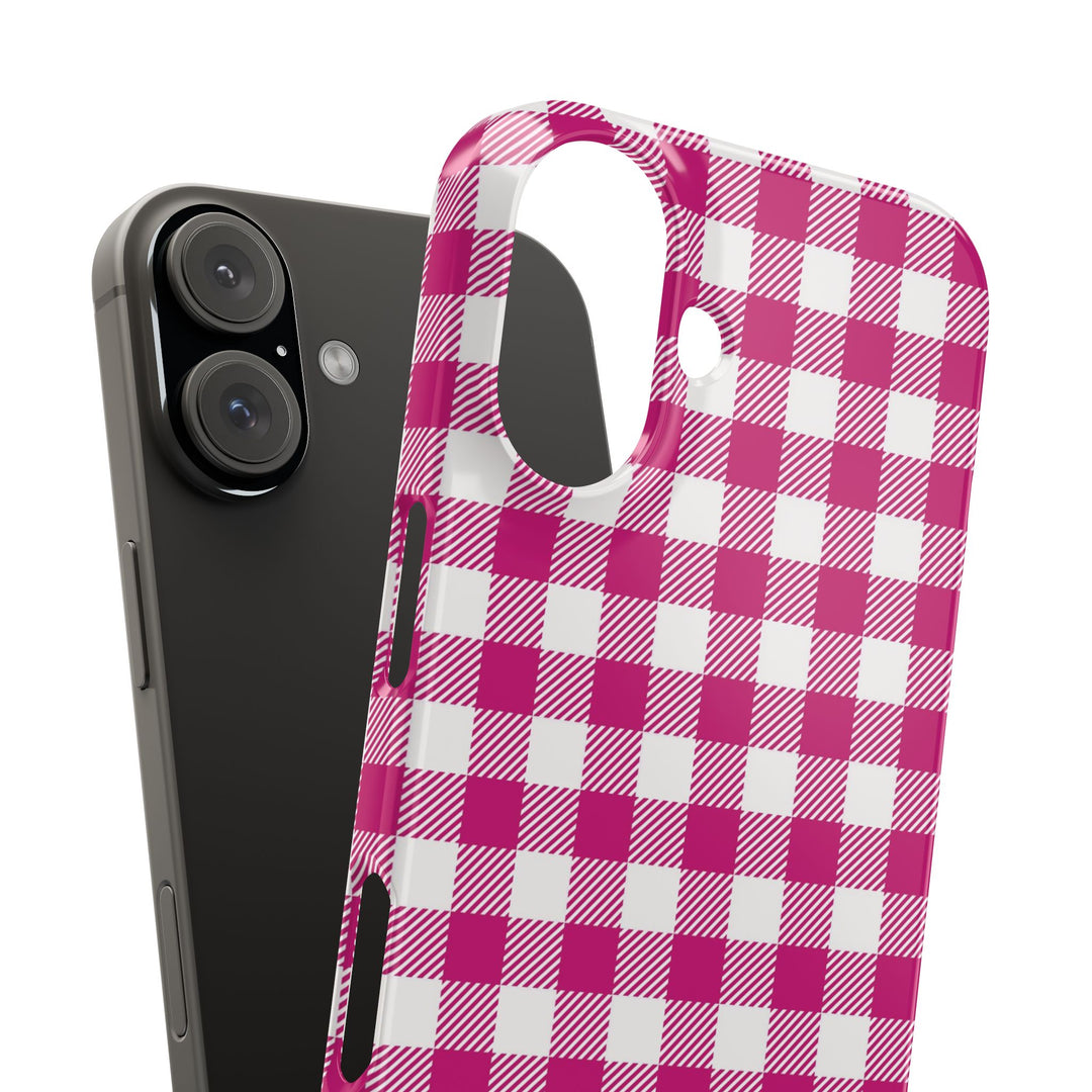Slim Pink Gingham Gift for Her Cute Phone Cases for Iphone 16 Pro Max | iPhone 15 Case | iPhone 15 Pro Max Case, Iphone 14, 13, 12, 11, 10, 8, 7 - Studio40ParkLane
